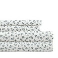 thumbnail image 1 of Noble Linens 4 Piece Pattern Microfiber Bed Sheets Set, Delicate Blossoms Light Blue, Cal King, 1 of 8