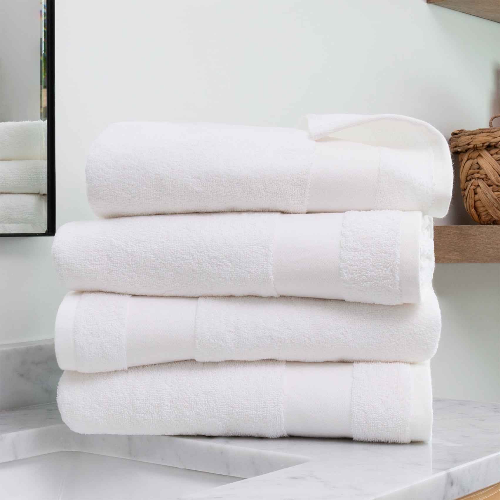 Noble House Ultra Soft 100% Cotton Extra Heavy Hotel & Spa Feel 6pc Bath Towel Set Bathroom 2 Bath Towels 2 Hand Towels 2 Washcloths - Blue