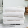 thumbnail image 1 of Noble Linens 4 Piece Farmhouse Cotton Bath Towel Set, White, 1 of 12