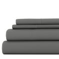 thumbnail image 1 of Noble Linens 4 Piece Gray Chevron Embossed Bed Sheet Set, King, 1 of 11