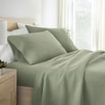 thumbnail image 1 of Noble Linens 4 Piece Jersey Knit 100% Cotton Sheet Set, Sage, Queen, 1 of 11