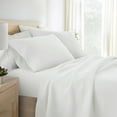 thumbnail image 1 of Noble Linens 4 Piece Jersey Knit 100% Cotton Sheet Set, White, Queen, 1 of 11