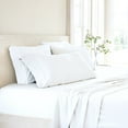 thumbnail image 1 of Noble Linens 4 Piece Linen Bamboo-Blend Bed Sheet Set, White, Full, 1 of 9