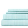 thumbnail image 1 of Noble Linens 4 Piece Pattern Microfiber Bed Sheets Set, Aqua Thatch, Queen, 1 of 9