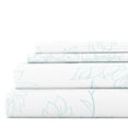 thumbnail image 1 of Noble Linens 4 Piece Pattern Microfiber Bed Sheets Set, Aqua Vine, Queen, 1 of 9