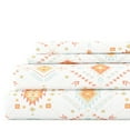 thumbnail image 1 of Noble Linens 4 Piece Pattern Microfiber Bed Sheets Set, Coral Aztec Dreams, Queen, 1 of 10
