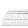 thumbnail image 1 of Noble Linens 4 Piece Pattern Microfiber Bed Sheets Set, Gray Coarse Paisley, King, 1 of 10