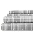 thumbnail image 1 of Noble Linens 4 Piece Pattern Microfiber Bed Sheets Set, Gray Polka Dot, Queen, 1 of 10