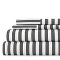 thumbnail image 1 of Noble Linens 4 Piece Pattern Microfiber Bed Sheets Set, Gray Ribbon, King, 1 of 10