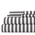 thumbnail image 1 of Noble Linens 4 Piece Pattern Microfiber Bed Sheets Set, Gray Ribbon, Twin, 1 of 10
