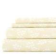 thumbnail image 1 of Noble Linens 4 Piece Pattern Microfiber Bed Sheets Set, Ivory Wheat, Queen, 1 of 9