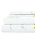 thumbnail image 1 of Noble Linens 4 Piece Pattern Microfiber Bed Sheets Set, Light Blue Bluebirds, Full, 1 of 11