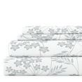 thumbnail image 1 of Noble Linens 4 Piece Pattern Microfiber Bed Sheets Set, Light Blue Chantilly Lace Style, King, 1 of 11