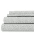 thumbnail image 1 of Noble Linens 3 Piece Pattern Microfiber Bed Sheets Set, Light Gray Chambray Style, Twin, 1 of 9