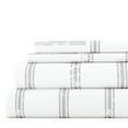 thumbnail image 1 of Noble Linens 4 Piece Pattern Microfiber Bed Sheets Set, Light Gray Distressed Line, King, 1 of 11