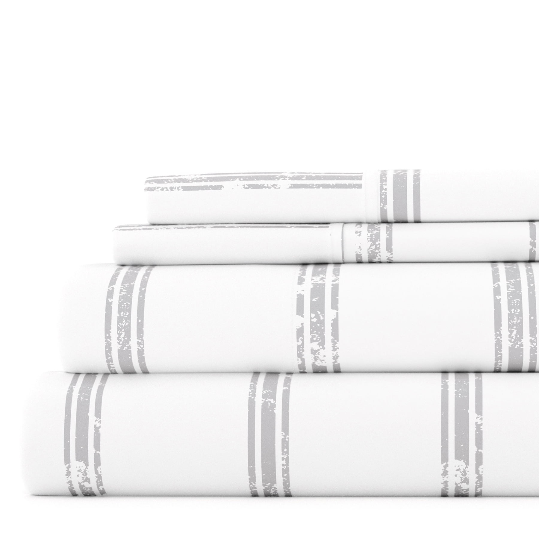 Twin Gray Chevron Deep Pocket Microfiber Sheet Set