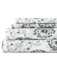 thumbnail image 1 of Noble Linens 4 Piece Pattern Microfiber Bed Sheets Set, Light Gray Make a Wish, Queen, 1 of 10