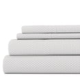 thumbnail image 1 of Noble Linens 4 Piece Pattern Microfiber Bed Sheets Set, Light Gray My Heart, California King, 1 of 10
