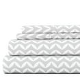 thumbnail image 1 of Noble Linens 4 Piece Pattern Microfiber Bed Sheets Set, Light Gray Puffed Chevron, King, 1 of 12