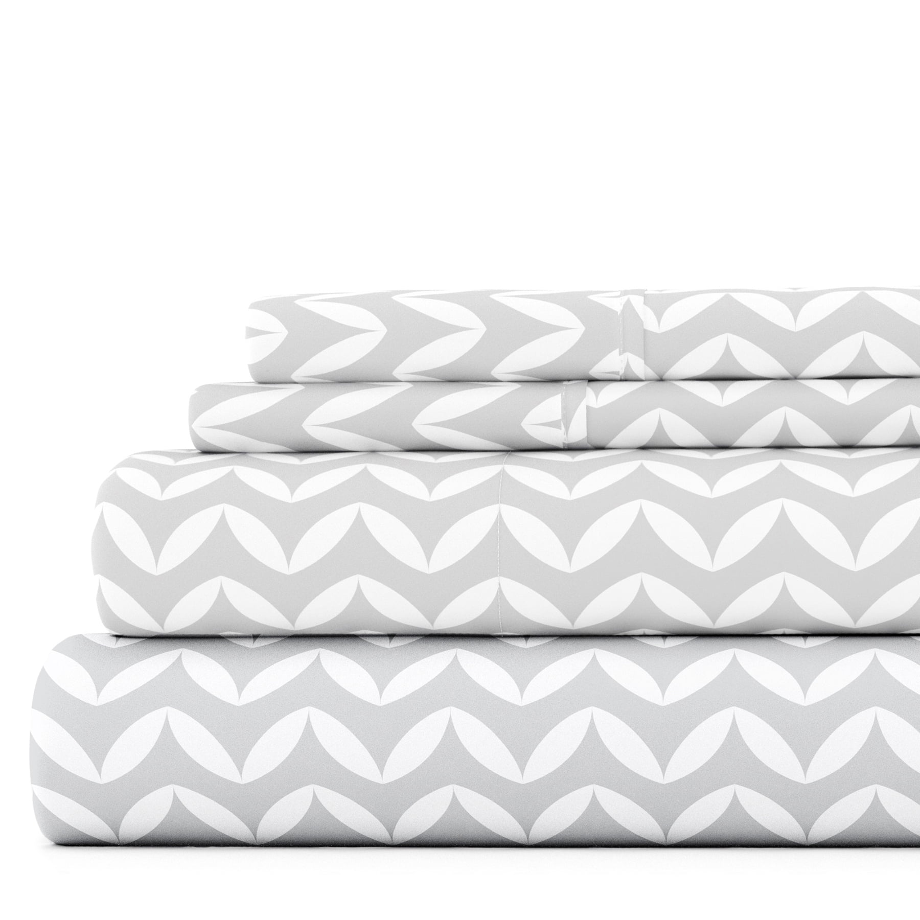 Light Gray Chevron Twin Microfiber Sheet Set