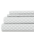 thumbnail image 1 of Noble Linens 4 Piece Pattern Microfiber Bed Sheets Set, Light Gray Scallops, California King, 1 of 12
