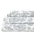 thumbnail image 1 of Noble Linens 4 Piece Pattern Microfiber Bed Sheets Set, Navy Coarse Paisley, Queen, 1 of 10