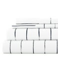 thumbnail image 1 of Noble Linens 4 Piece Pattern Microfiber Bed Sheets Set, Navy Distressed Field Stripe, Twin, 1 of 10