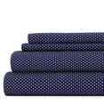 thumbnail image 1 of Noble Linens 4 Piece Pattern Microfiber Bed Sheets Set, Navy My Heart, Twin, 1 of 11