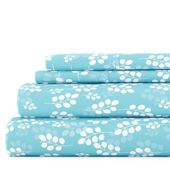 Noble Linens 4 Piece Pattern Microfiber Bed Sheets Set, Pale Wheat, California King