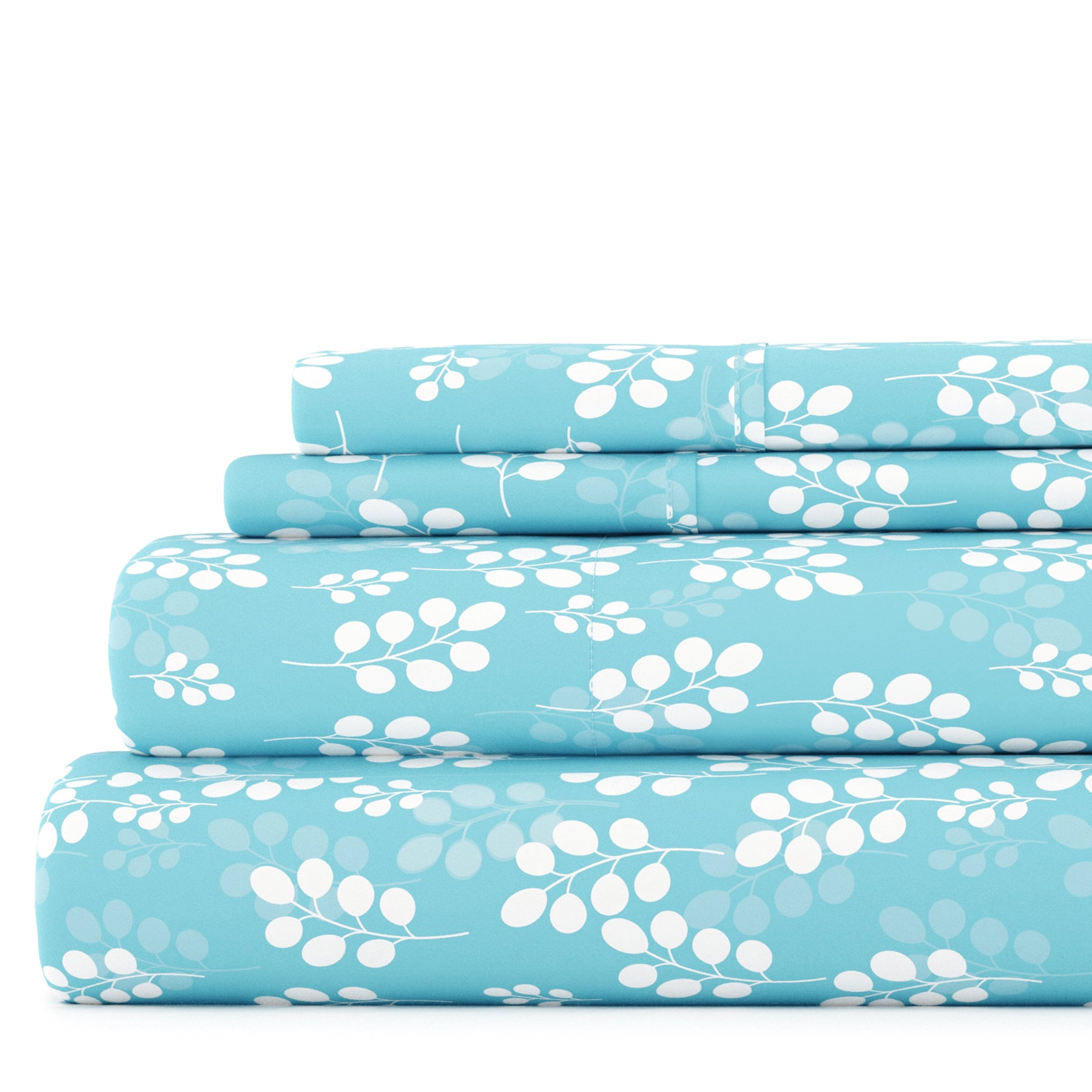 Noble Linens 4 Piece Pattern Microfiber Bed Sheets Set, Pale Wheat, Queen