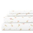 thumbnail image 1 of Noble Linens 4 Piece Pattern Microfiber Bed Sheets Set, Pink Floral, Queen, 1 of 10