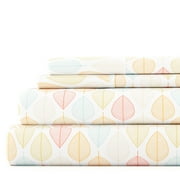Noble Linens 4 Piece Pattern Microfiber Bed Sheets Set, Yellow Fall Foliage, Twin