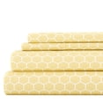 thumbnail image 1 of Noble Linens 3 Piece Pattern Microfiber Bed Sheets Set, Yellow Honeycomb, Twin, 1 of 10
