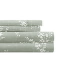 thumbnail image 1 of Noble Linens 4 Piece Pattern Microfiber Bed Sheets Set, Distressed Willow Green Mist, Full, 1 of 11