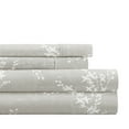 thumbnail image 1 of Noble Linens 4 Piece Pattern Microfiber Bed Sheets Set, Distressed Willow Light Gray, Queen, 1 of 11