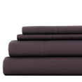 thumbnail image 1 of Noble Linens 4 Piece Purple Chevron Embossed Bed Sheet Set, Full, 1 of 11