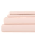 thumbnail image 1 of Noble Linens 4 Piece Solid Microfiber Bed Sheet Set, Blush, King, 1 of 11