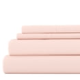 thumbnail image 1 of Noble Linens 4 Piece Solid Microfiber Bed Sheet Set, Blush, Queen, 1 of 11