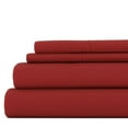 thumbnail image 1 of Noble Linens 4 Piece Solid Microfiber Bed Sheet Set, Burgundy, Queen, 1 of 10