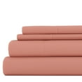 thumbnail image 1 of Noble Linens 4 Piece Solid Microfiber Bed Sheet Set, Clay, Full, 1 of 11