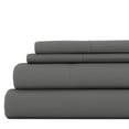 thumbnail image 1 of Noble Linens 4 Piece Solid Microfiber Bed Sheet Set, Gray, California King, 1 of 10