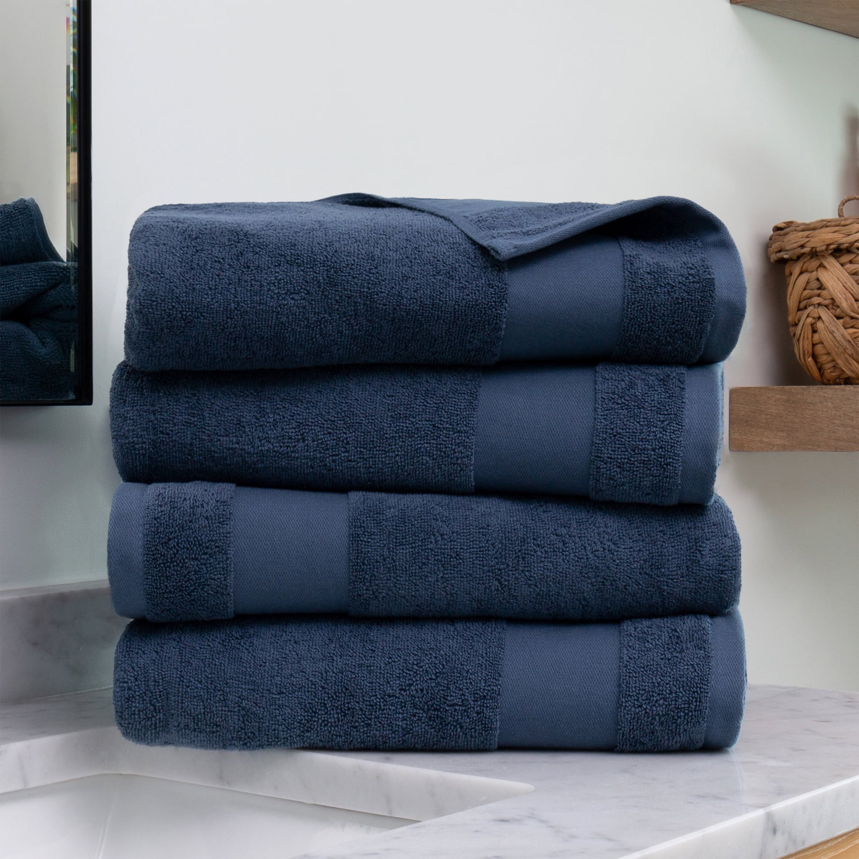 Noble Linens 4 pack Essential Cotton Bath Towels
