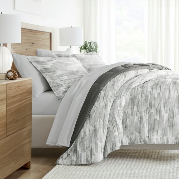 Noble Linens 5 Piece Bedding Bundle, Microfiber Patterned Comforter and Sheet Set, TwinXL