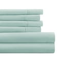 thumbnail image 1 of King, Aqua Solid Microfiber 6 Piece Bed Sheet Set, by Noble Linens, 1 of 11