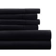 thumbnail image 1 of Twin Extra Long, Black Solid Microfiber 6 Piece Bed Sheet Set, by Noble Linens, 1 of 11