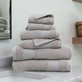 thumbnail image 1 of Noble Linens 6 Piece Farmhouse Cotton Bath Towel Set, Light Gray, 1 of 11