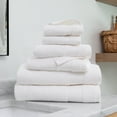 thumbnail image 1 of Noble Linens 6 Piece Farmhouse Cotton Bath Towel Set, White, 1 of 11