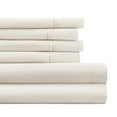 thumbnail image 1 of California King, Ivory Solid Microfiber 6 Piece Bed Sheet Set, by Noble Linens, 1 of 11