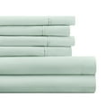 thumbnail image 1 of California King, Mint Solid Microfiber 6 Piece Bed Sheet Set, by Noble Linens, 1 of 11