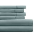thumbnail image 1 of Queen, Ocean Solid Microfiber 6 Piece Bed Sheet Set, by Noble Linens, 1 of 11